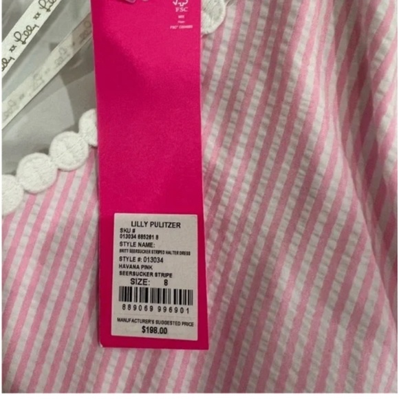 Lilly Pulitzer Britt Seersucker Striped Halter Dress - Picture 4 of 6
